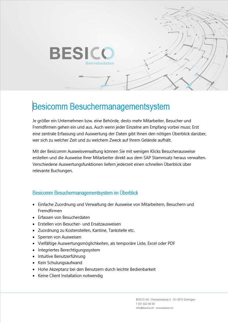 Besico Ag Besicomm Visitor Management System